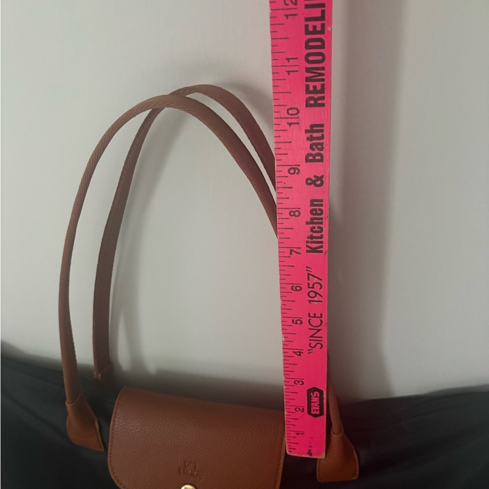 Black Tote Bag with Brown Trim - Classic French Look - great school bag! - Picture 4 of 5